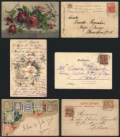 7 Old Used PCs, Illustrated With FLOWERS, VF Quality - Unclassified
