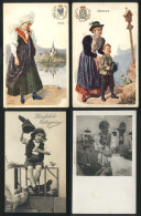 10 Postcards (5 Unused), Topics: Costumes, Typical Dresses, Ethnic, Etc., VF Quality - Unclassified