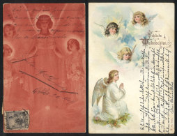 ANGELS, 2 Old Used Postcards, VF Quality - Unclassified