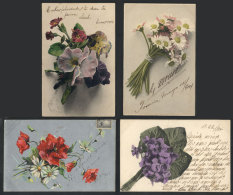 FLOWERS: 13 Nice PCs, Some Embossed, Used Circa 1904 In Argentina, VF General Quality - Unclassified