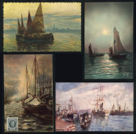 SHIPS, BOATS, Sailing Boats: 7 Old Artistic PCs, Nice Views, VF Quality - Unclassified