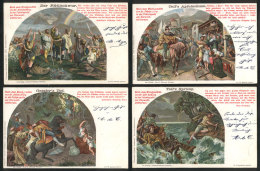 4 Old Illustrated Postcards: WILLIAM TELL Legend, Used In 1901, VF Quality! - Unclassified