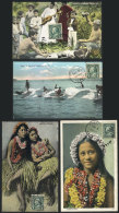 Lot Of 7 Old PCs, Very Interesting Views Of HAWAII Types: Women, Occupations, Landscapes Etc., VF Quality - Other & Unclassified