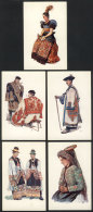 Csikós TOTH ANDRÁS: Hungarian Ornamental Costumes, 5 Postcards Circa 1930, Excellent Quality! - Other & Unclassified