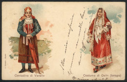 Rural Woman Of Varallo And Lady Of Osilo (Sardinia), Traditional Dresses, Artist Signed A.GUARNERY, Used In Circa... - Other & Unclassified