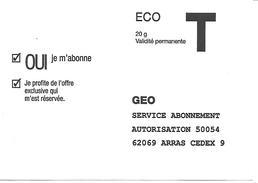 Prêt-à-poster. Enveloppe Réponse T. Eco. GEO - Cartes/Enveloppes Réponse T