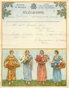 TELEGRAMME ILLUSTRE ANCIEN - ROYAUME DE BELGIQUE (19 X 24 Cm). - Sellos Telégrafos [TG]