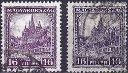 Hungary 1926 - Matthias Cathedral ( Mi 418 Ba/Bb - YT 386A ) Two Shades Of Color - Perf. 15 - Errors, Freaks & Oddities (EFO)