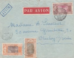 GUINEE YT 78 + 93 +107 SUR LETTRE AVION KOUBOUSSA 17/2/38 POUR CLICHY S /SEINE      -             TDA105 - Lettres & Documents