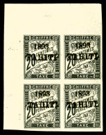 ** N°21, 20c Noir En Bloc De Quatre Coin De Feuille, Fraîcheur Postale, SUP (signé... - Unused Stamps