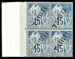 ** N°12, 15c Bleu En Bloc De Quatre Bdf. SUP (signé Scheller/certificat)    Qualité: ** - Unused Stamps