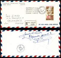 O PA 1 Sur Lettre Recommandée Du 22 Juin 1950 Avec En Tête 'Terre Adélie 1948-1951' à... - Airmail