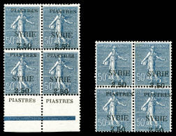 ** N°113, 2.50 Sur 50c Bleu: 2 Bloc De Quatre Surcharges à Cheval. TTB    Qualité: ** - Unused Stamps