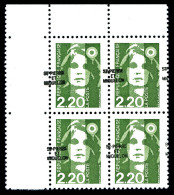 ** N°552, 2,20F Briat, Surcharge 'ST PIERRE ET MIQUELON' à Cheval, Sur Bloc 4 Exemplaires, TB   ... - Unused Stamps