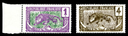 * N°25b/27a, Sans Surcharge: 1c Lilas-rose Et 4c Sépia, Les 2 Ex TB (certificat)    Qualité: *  ... - Unused Stamps