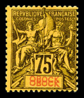 * N°43a, 75c Violet Sur Jaune: Double Surcharge OBOCK, TTB (signé Brun/certificat)    Qualité: * ... - Unused Stamps