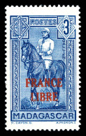 ** N°243, 3c Bleu Surchargé 'FRANCE LIBRE', TTB (signé Brun)    Qualité: **   Cote: 222... - Ungebraucht