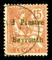 O N°27, 1 Pi Sur 15c Vermillon. TB (certificat)    Qualité: O   Cote: 450 Euros - Unused Stamps