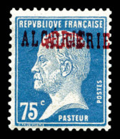 * N°26a, Pasteur 75c: Double Surcharge 'ALGERIE', Bon Centrage, TTB (signé Brun/certificat)   ... - Unused Stamps