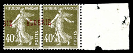 ** N°20, 40c Semeuse: Surcharge à Cheval En Paire. TTB    Qualité: ** - Unused Stamps