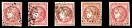 O N°49, 80c Bordeaux, Ensemble De 5 Exemplaires Avec Nuances Et Oblitérations. B/TTB    Qualité:... - 1870 Ausgabe Bordeaux