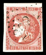 O N°49d, 80c Groseille, Obl GC , TB (signé Calves/certificats)    Qualité: O   Cote: 1200 Euros - 1870 Ausgabe Bordeaux