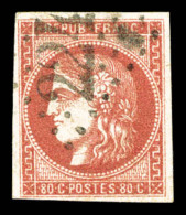 O N°49d, 80c Groseille, Obl GC, SUP (signé Calves/certificats)    Qualité: O   Cote: 1200 Euros - 1870 Ausgabe Bordeaux