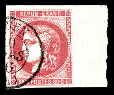 O N°49, 80c Rose Bord De Feuille Latéral, SUP (signé/certificat)    Qualité: O - 1870 Ausgabe Bordeaux