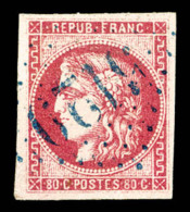 O N°49, 80c Rose, Obl GC Bleu '5129' (Port Said). TTB (signé Brun/certificat)    Qualité: O  ... - 1870 Ausgabe Bordeaux