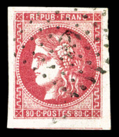 O N°49, 80c Rose, Obl Ancre, Grandes Marges Avec Trois Voisins. SUP (certificat)    Qualité: O - 1870 Ausgabe Bordeaux