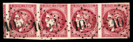 O N°49, 80c ROSE FONCÉ En Bande De Quatre, PIÈCE CHOISIE, SUP (signé Brun/certificat)    ... - 1870 Ausgabe Bordeaux