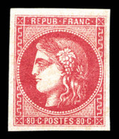 * N°49, 80c Rose, Quasi **, Quatre Belles Marges, TTB (certificat)    Qualité: *   Cote: 725 Euros - 1870 Ausgabe Bordeaux