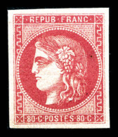 ** N°49, 80c Rose, FRAÎCHEUR POSTALE, SUPERBE (certificat)    Qualité: ** - 1870 Ausgabe Bordeaux