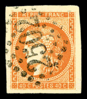 O N°48, 40c Orange, Quatre Belles Marges. SUP (certificat)    Qualité: O - 1870 Ausgabe Bordeaux