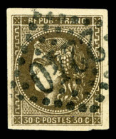 O N°47d, 30c Brun Foncé. SUP (signé Scheller)    Qualité: O   Cote: 350 Euros - 1870 Ausgabe Bordeaux