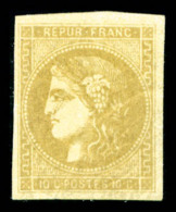 * N°43Ab, 10c Bistre Verdâtre, Très Jolie Nuance, TTB (signé/certificat)    ... - 1870 Ausgabe Bordeaux
