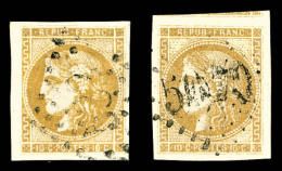 O N°43A/B, 10c Report 1 Et 2, Les 2 Ex TTB    Qualité: O - 1870 Ausgabe Bordeaux