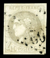 O N°41B, 4c Gris Rep 2, TB (signé Calves)    Qualité: O   Cote: 325 Euros - 1870 Ausgabe Bordeaux