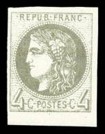 ** N°41B, 4c Gris Report 2 Bdf, Fraîcheur Postale. SUP (certificat)    Qualité: ** - 1870 Ausgabe Bordeaux