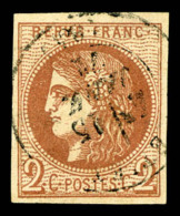 O N°40B, 2c Brun-rouge Rep 2, Frais. TTB (signé Scheller)    Qualité: O   Cote: 330 Euros - 1870 Ausgabe Bordeaux