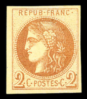 (*) N°40Ab, 2c Brun-rouge Report 1, Belles Marges. SUPERBE. R.R.R. (signé Calves/certificats)   ... - 1870 Ausgabe Bordeaux