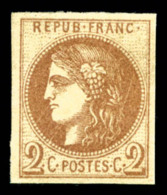 * N°40Aa, 2c Chocolat Report 1, Jolies Marges, SUPERBE (certificat)     Qualité: *   Cote: 1700 Euros - 1870 Ausgabe Bordeaux