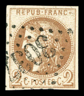 O N°40A, 2c Chocolat Clair Rep 1, Jolies Marges. TTB (certificat)    Qualité: O   Cote: 1500 Euros - 1870 Ausgabe Bordeaux