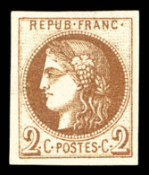 (*) N°40A, 2c Chocolat Clair Rep 1, Quatre Belles Marges. TTB (signé Calves/certificat)   ... - 1870 Ausgabe Bordeaux