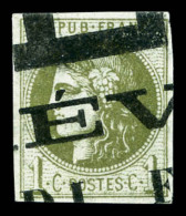 O N°39C, 1c Olive Obl Typographique Des Journaux. TB (signé Scheller)    Qualité: O   Cote: 275... - 1870 Ausgabe Bordeaux