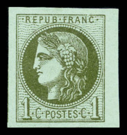 (*) N°39B, 1c Olive Rep 2, TB (signé Calves)    Qualité: (*)   Cote: 200 Euros - 1870 Ausgabe Bordeaux