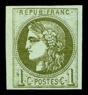 * N°39B, 1c Olive Rep 2, TTB (signé Scheller)    Qualité: *   Cote: 225 Euros - 1870 Ausgabe Bordeaux