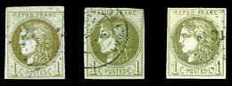 O N°39A/C, 1c Bordeaux, Rep 1, 2 Et 3. TB    Qualité: O   Cote: 670 Euros - 1870 Ausgabe Bordeaux