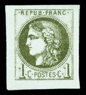 (*) N°39A, 1c Olive Rep I Coin De Feuille, Grandes Marges, Pièce Choisie (signé... - 1870 Ausgabe Bordeaux