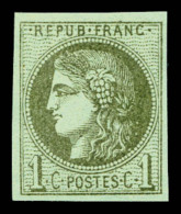 * N°39A, 1c Olive Rep 1, TB (signé Scheller)    Qualité: *   Cote: 300 Euros - 1870 Bordeaux Printing